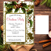 Invitation Cadres d'or en dentelle victorienne et fête de Noë