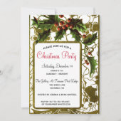 Invitation Cadres d'or en dentelle victorienne et fête de Noë (Devant)