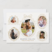 Invitation Cadres d'or et Accents botaniques Diplôme de crème (Devant)