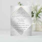 Invitation Cadres d'or gris argent minimum fête d'anniversair (Debout devant)