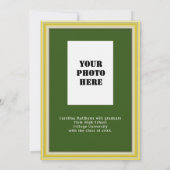 Invitation Cadres d'or jaune Vert Dîner Graduation (Dos)