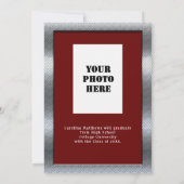 Invitation Cadres en métal argenté Maroon Diner Graduation (Dos)