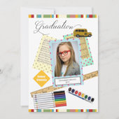 Invitation Cadres modernes Photo Enfants Diplôme (Devant)