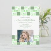 Invitation Cadres numériques modernes vert photo Anniversaire (Debout devant)