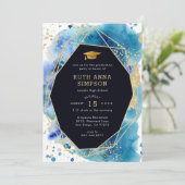 Invitation Cadres Or Luxe Diplôme Photo Personnalisé (Debout devant)