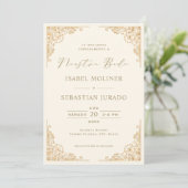 Invitation Cadres or Ornate Nuestra Boda Mariage espagnol (Debout devant)