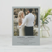 Invitation Cadres photo bleu bleu foncé simple Cadres poignan (Debout devant)