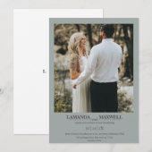 Invitation Cadres photo bleu bleu foncé simple Cadres poignan (Devant / Derrière)