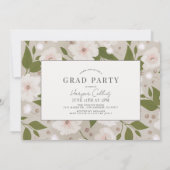 Invitation Cadres verts et accents botaniques Diplôme de crèm (Dos)