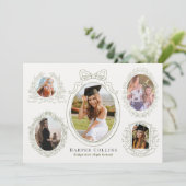 Invitation Cadres verts et accents botaniques Diplôme de crèm (Debout devant)