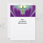 Invitation CADUCÉE bleu violet pourpre améthyste champagne (Dos)
