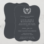 Invitation Caducée MD+Couronne de Laurier Diplômé (Devant / Derrière)