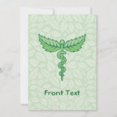 Invitation Caduceus avec arrière - plan feuille (Devant)