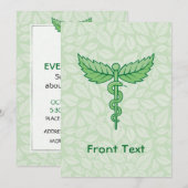 Invitation Caduceus avec arrière - plan feuille (Devant / Derrière)