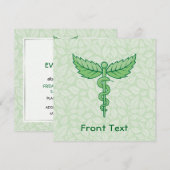 Invitation Caduceus avec arrière - plan feuille (Devant / Derrière)