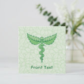 Invitation Caduceus avec arrière - plan feuille (Debout devant)