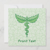 Invitation Caduceus avec arrière - plan feuille (Devant)