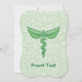 Invitation Caduceus avec arrière - plan feuille (Devant)