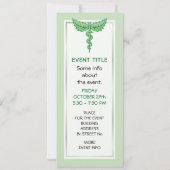 Invitation Caduceus avec feuilles (Dos)