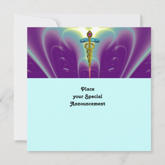 Invitation CADUCEUS bleu violet mauve améthyste blanc (Dos)