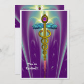 Invitation CADUCEUS bleu violet violet mauve améthyste glace (Devant / Derrière)