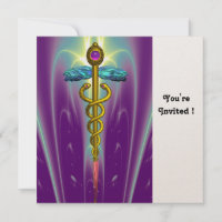 CADUCEUS bleu violet violet mauve améthyste or