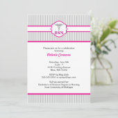 Invitation Caduceus RN BSN LPN Graduation Gris rose-Chaud (Debout devant)