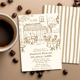 Invitation Café à thème de salon de café français Bebe Baby S