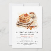 Invitation Café aquarelle | Joli Brunch d'anniversaire Décont (Devant)