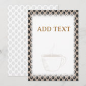 Invitation Café Bean Motif Coupe de café Bordures personnalis (Devant / Derrière)