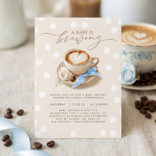 Invitation Café Bébé au Ruban Bleu est en train de brasser Ga
