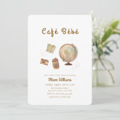 Invitation Café Bébé Aventure Globe Café Baby shower (Debout devant)