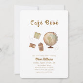 Invitation Café Bébé Aventure Globe Café Baby shower (Devant)