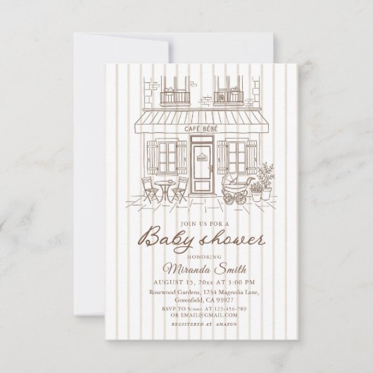 Invitation Cafe Bebe Baby Shower  (Devant)