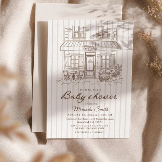 Invitation Cafe Bebe Baby Shower 