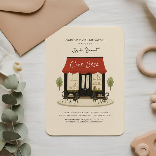Invitation Cafe Bébé Baby Shower 