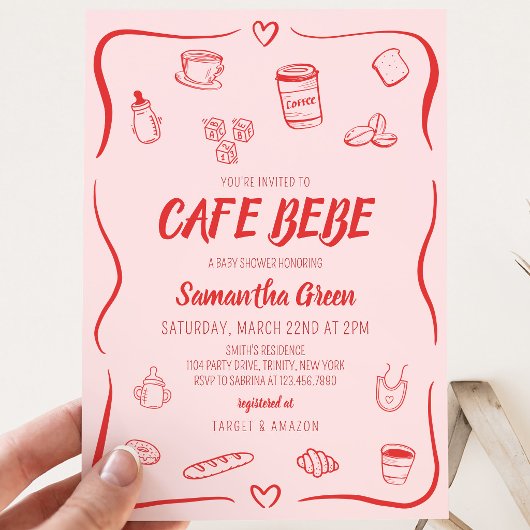Invitation Cafe Bebe Baby Shower