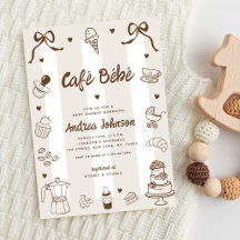 Café Bébé Baby Shower au café dessiné à la main
