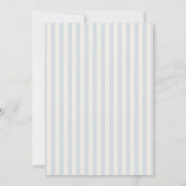 Invitation Café Bebe Baby shower Blue Stripes (Dos)