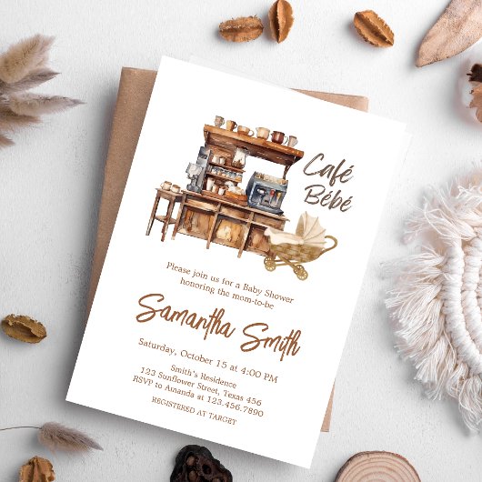 Invitation Café Bebe Baby shower café