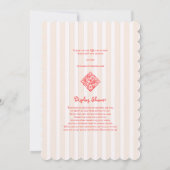 Invitation Café Bébé Baby shower français moderne rose rouge  (Dos)