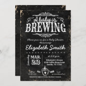 Invitation Café Bébé Brassage Baby shower de tableau noir (Devant / Derrière)