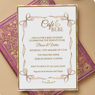 Invitation Cafe Bebe Coffee Baby Shower Français