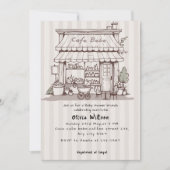 Invitation Cafe Bebe Coffee theme gender neutral Baby shower (Devant)