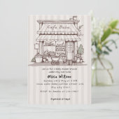 Invitation Cafe Bebe Coffee theme gender neutral Baby shower (Debout devant)