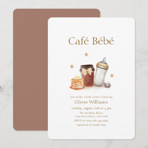 Invitation Café Bébé Crêpe au café Sucette Cadeau de bébé