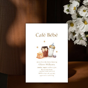 Invitation Café Bébé Crêpe au café Sucette Cadeau de bébé