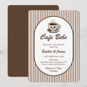 Invitation Cafe Bebe Cute Café Thème Baby Shower
