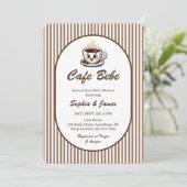 Invitation Cafe Bebe Cute Café Thème Baby Shower (Debout devant)