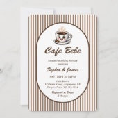 Invitation Cafe Bebe Cute Café Thème Baby Shower (Devant)
